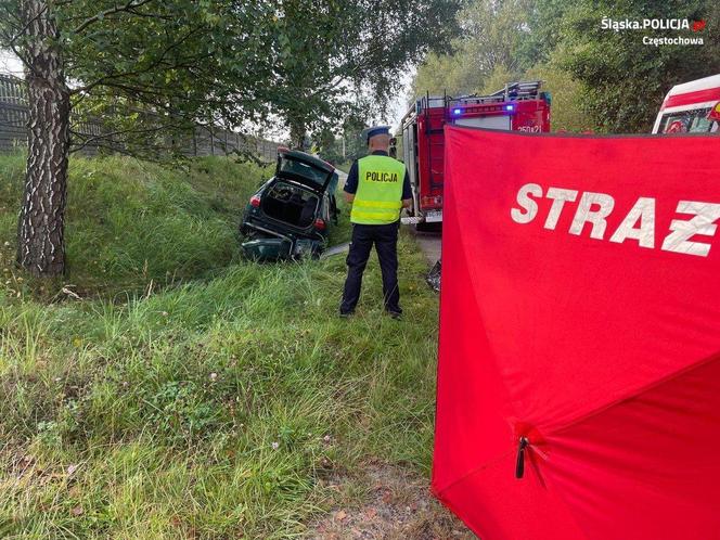 Śmiertelny wypadek w Częstochowie. Samochód wypadł z drogi i uderzył w drzewo