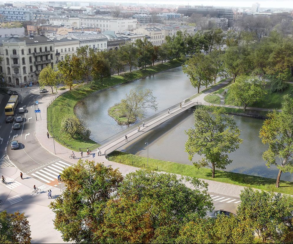 Projekt STOPROCENT Architekci powstał w ramach przetargu zorganizowanego w 2024 przez Wrocławskie Inwestycje Sp. z o.o , na koncepcję kładki pieszo-rowerowej nad fosą łączącej ul. Podwale ze Wzgórzem Partyzantów. Obiekt ma pozwolić pieszym i rowerzystom wygodnie dostać się od strony Przedmieścia Oławskiego na zielone tereny wzgórza i Bastionu Sakwowego