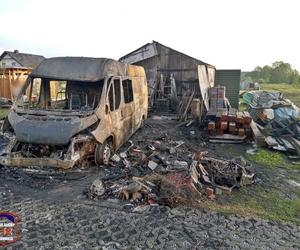 Pożar blaszanego warsztatu na ul. Ruchu Oporu w Bojszowach Nowych