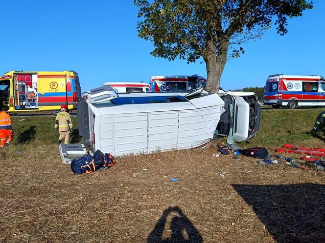 Wypadek Busa z Dziećmi w Miejscowości Lechów