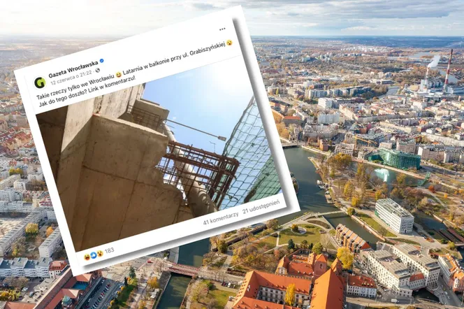 Absurd budowlany we Wrocławiu. Uliczną latarnię wbudowano w hotel