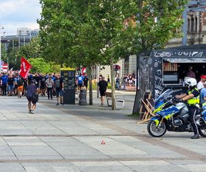 Kibice protestowali przeciwko imigrantom w centrum Katowic
