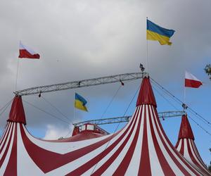 „Waterland”, czyli cyrk na wodzie w Lublinie. Na Błoniach pod Zamkiem rozłożono namiot cyrkowy