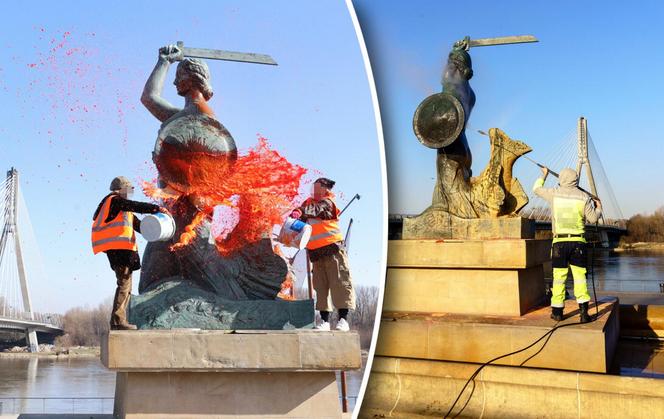 Zniszczyły pomnik Syrenki. Ich odpowiedź szokuje: „Nie chciałyśmy”. Urzędnicy planują czyszczenie monumentu