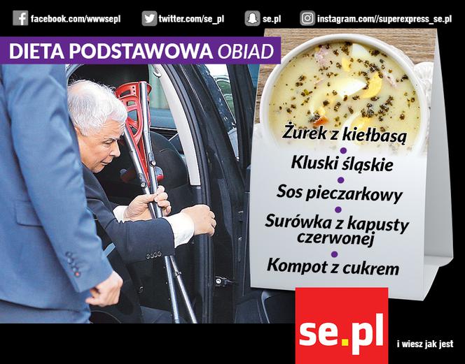 Dzisiejszy obiad Kaczyńskiego w szpitalu. Będziecie mu zazdrościć!