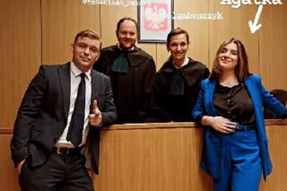 Barwy szczęścia na planie. Klemens (Sebastian Perdek), Sylwia Paszkowska (Olga Bończyk), Hubert (Marek Molak), Agata (Natalia Zambrzycka)