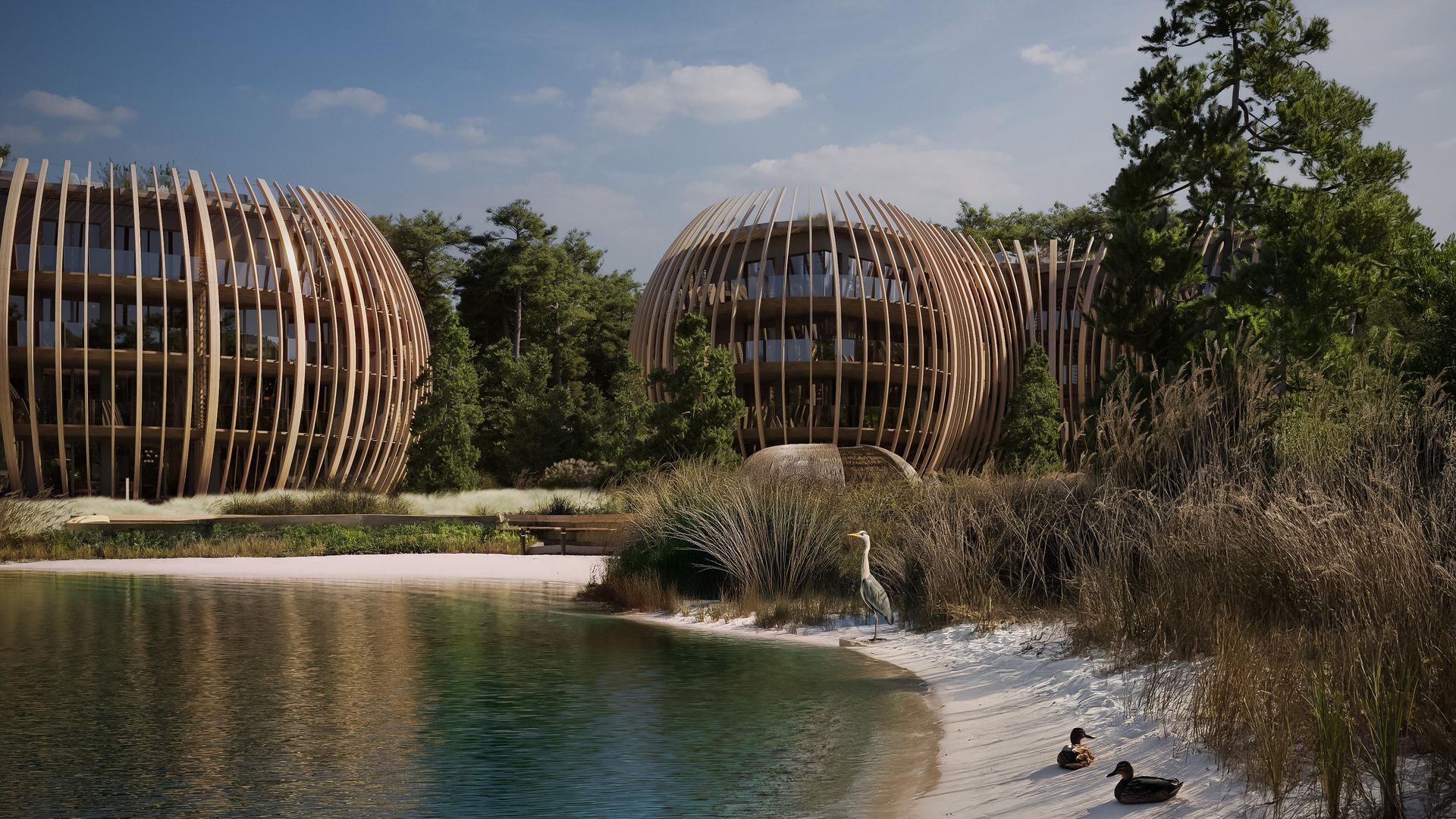 Kompleks dziewięciu apartamentowo-hotelowych pawilonów na Wyspie Sobieszewskiej