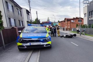 Groźny wypadek w Kaletach. Motocyklista trafił do szpitala