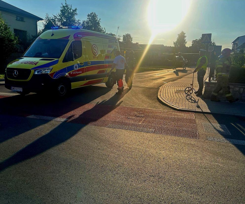 Poważny wypadek w Myszkowie. Lądował śmigłowiec LPR