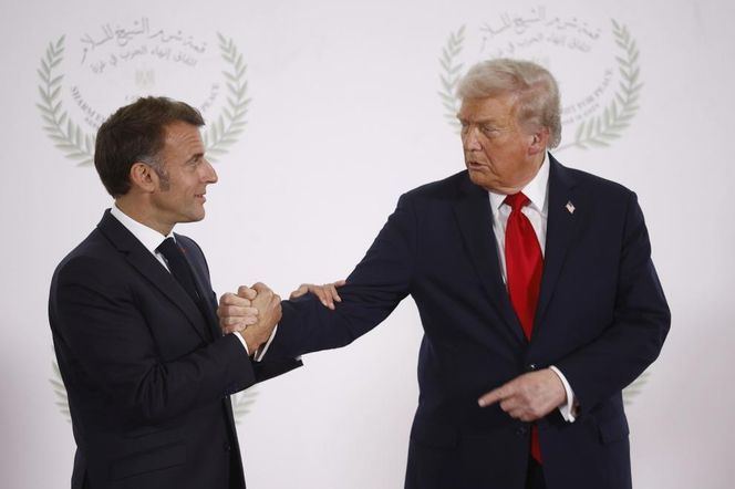 Emmanuel Macron i Donald Trump w Sharm el-Sheikh
