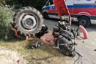 Plewica. Ciągnik rozleciał się na części! Zderzył się z tirem! ZDJĘCIA z fatalnego wypadku!