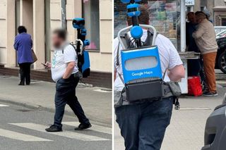Pieszy Google Street View uchwycony na zdjęciach