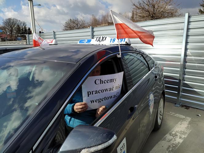 Protest rzeszowskich taksówkarzy