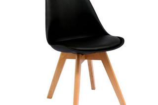 Czarne, wygodne krzesło do jadalni