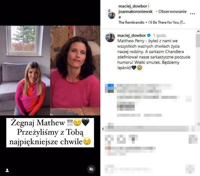 Joanna Koroniewska i Maciej Dowbor śmieszkują po śmierci Mathew Perry'ego.