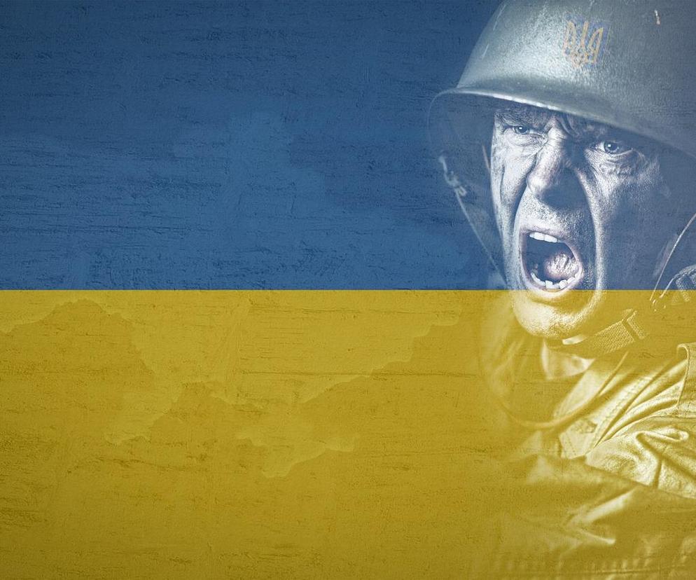 flaga-Ukraina-żołnierz