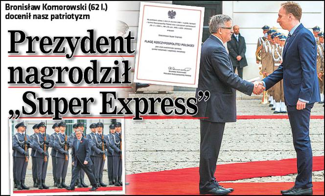 Prezydent nagrodził Super Express: Bronisław Komorowski docenił nasz patriotyzm