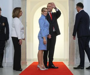 Marta Nawrocka cała na niebiesko zachwyciła w Sejmie  