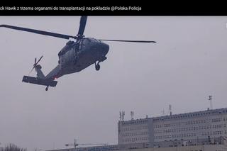 Policyjny Black Hawk w akcji. Na pokładzie śmigłowca narządy do przeszczepu