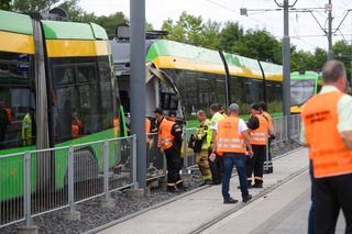 Zderzenie dwóch tramwajów przy rondzie Starołęka w Poznaniu! 31 osób rannych! 