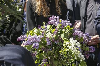 Agata Buzek na pogrzebie