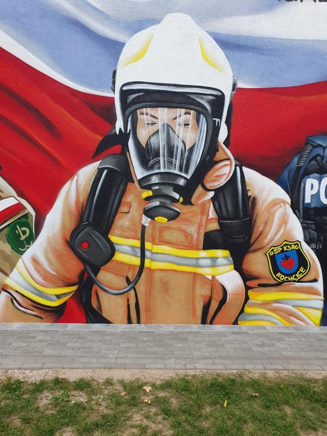 Efektowny mural powstał na ścianie remizy OSP Kochcice