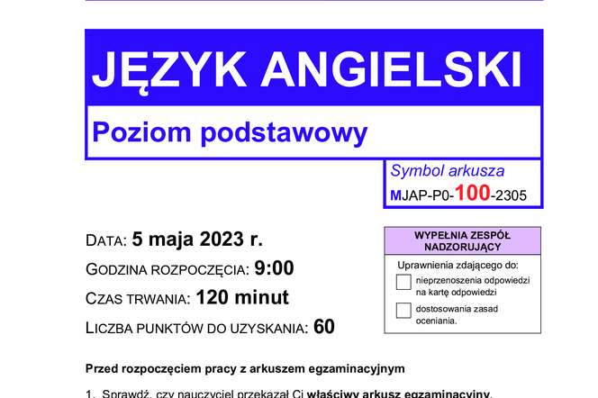 matura język angielski (pp) formuła 2023