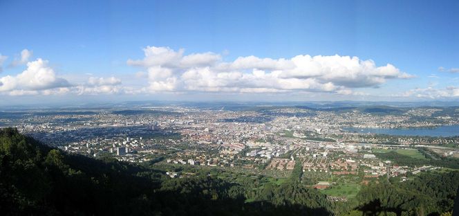 Widok na Zurych ze wzgórza Utliberg