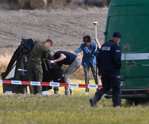 Miejsce upadku rosyjskiego drona w Wohyniu