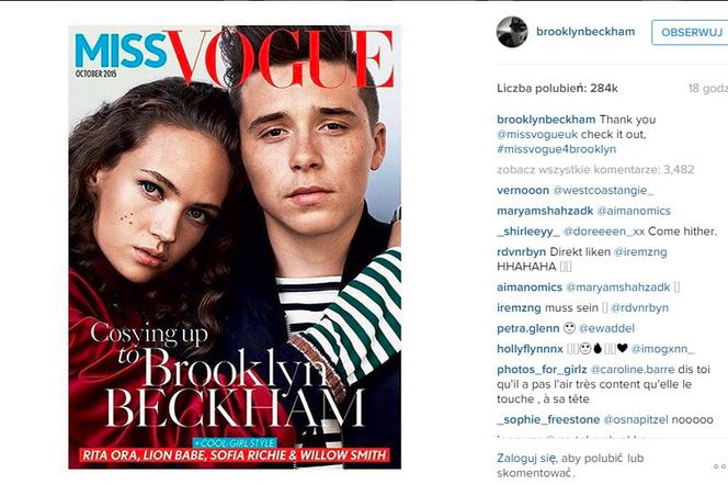 Brooklyn Beckham na okładce Vogue