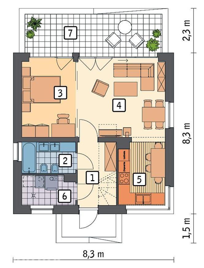 Projekt domu Ładny z katalogu Muratora - wizualizacje, plany, rysunki