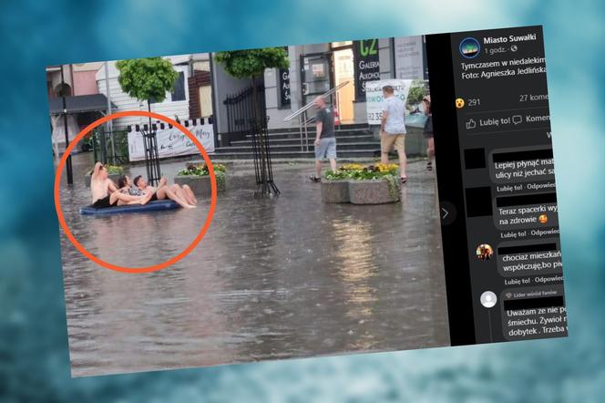 Burze w Podlaskiem: Augustów zalany! Ludzie pływali po ulicach [ZDJĘCIA]