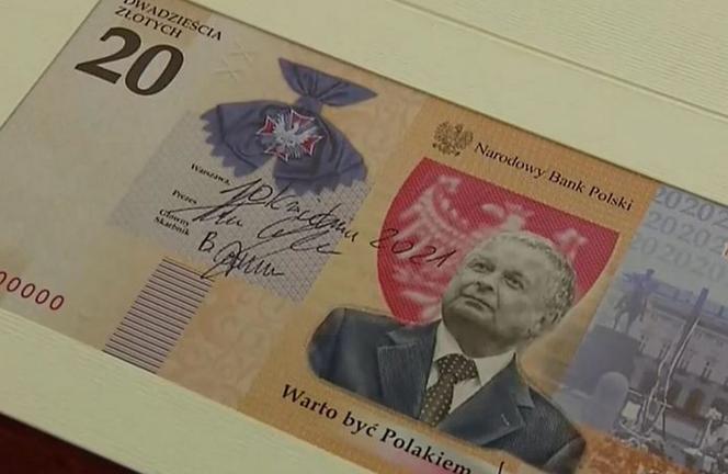Nowy banknot 20 zł z wizerunkiem Lecha Kaczyńskiego