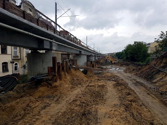 Koniec kolejowego nasypu w centrum Krakowa