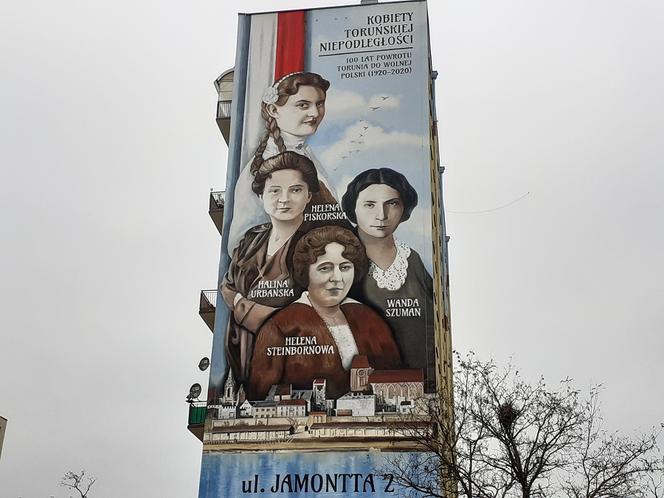 Kobiety Niepodległej na muralu w Toruniu