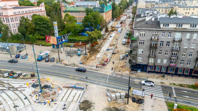 Budowa tramwaju na Rakowieckiej w Warszawie