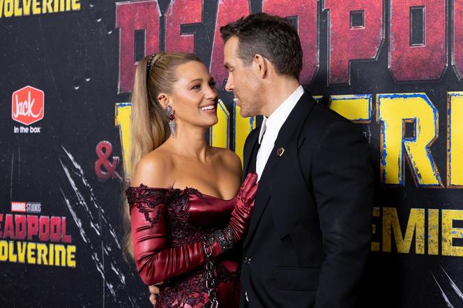 Blake Lively i Ryan Reynoldspremiera na premierze filmu "Deadpool & Wolverine"