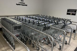Wózki bez monet w Lidlu