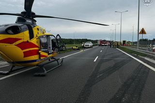 Groźny wypadek na drodze ekspresowej S1. Lądował śmigłowiec LPR