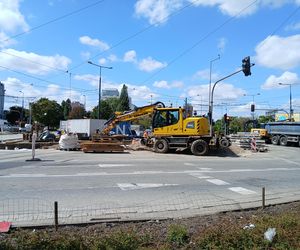 Tramwajowy remont pl. Zawiszy w Warszawie