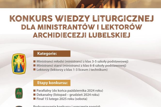 Plakat zapowiadający Konkurs Wiedzy Liturgicznej LSO