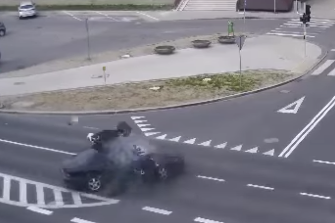 Wypadek motocykla w Lubinie