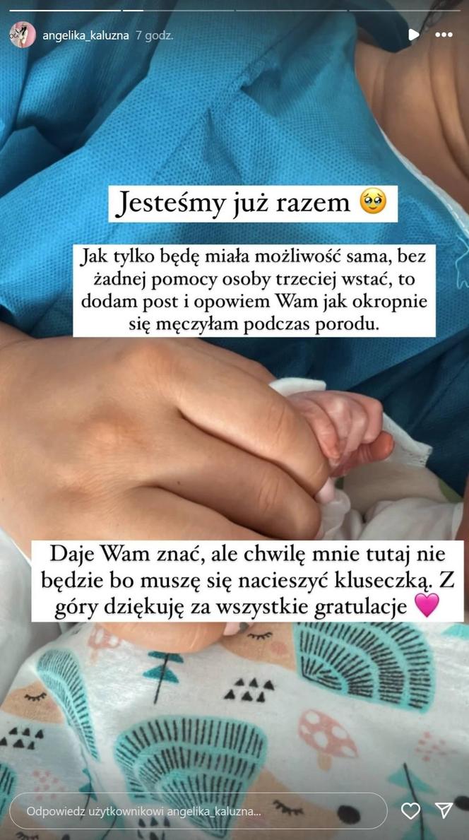 Angelika Kałużna urodziła córkę