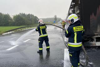 Pożar ciężarówki na DK 10 w Makowiskach [ZDJĘCIA]