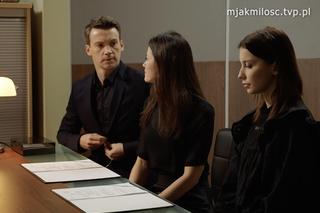 M jak miłość, odcinek 1784. Justyna (Magdalena Wieczorek), Kasia (Paulina Lasota), Jakub Karski (Krzysztof Kwiatkowski)