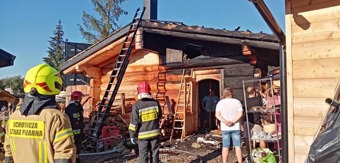 Pożar sauny w Szaflarach. Gęsty dym było widać z daleka