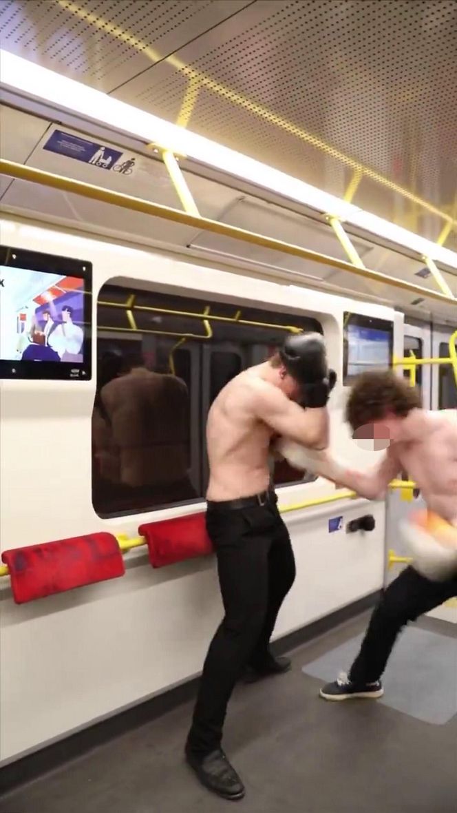 Nielegalna walka w metrze w Warszawie. Szokujące sceny w pociągu! 