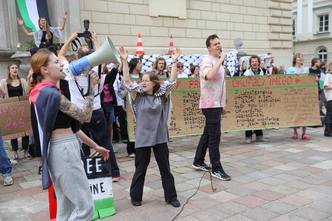 Protest studentów Uniwersytetu Warszawskiego w obronie Palestyny