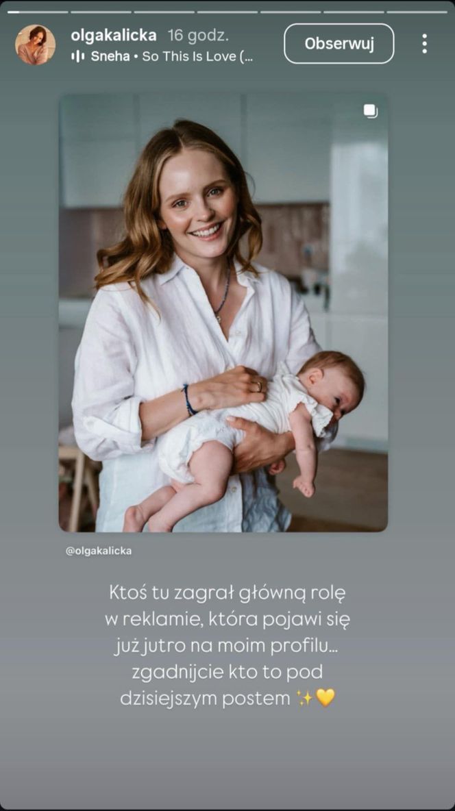 Olga Kalicka ruszyła z promocją… własnego dziecka! Córeczka ma zaledwie miesiąc, a już występuje w reklamie