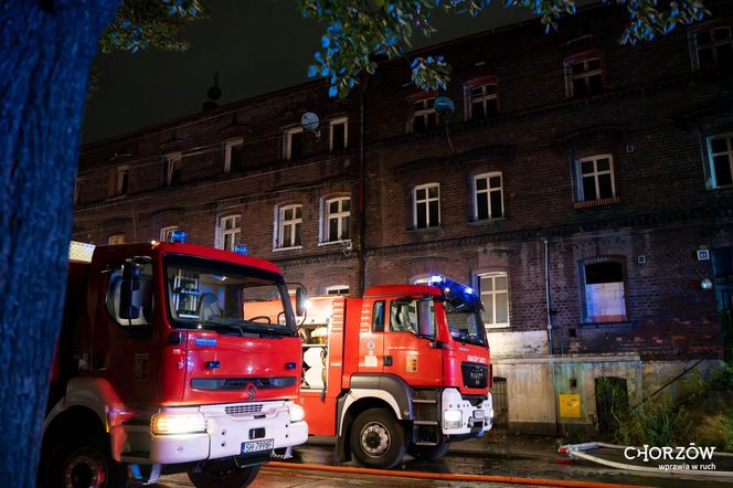 Pożar pustostanu w Chorzowie. 31-letni sprawca podpalenia usłyszał zarzuty